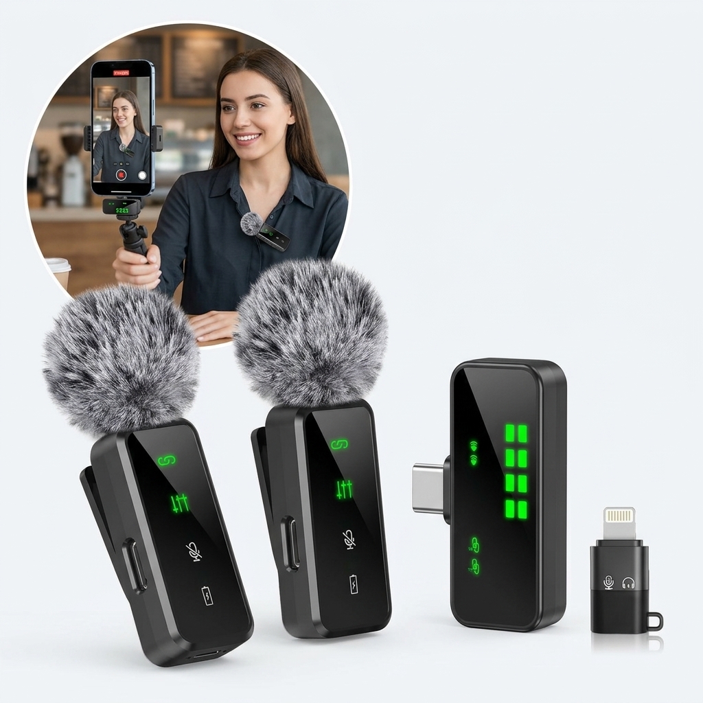 Streaming Mic Condenser - 무선 라발리에 마이크, 휴대폰 영상 촬영,