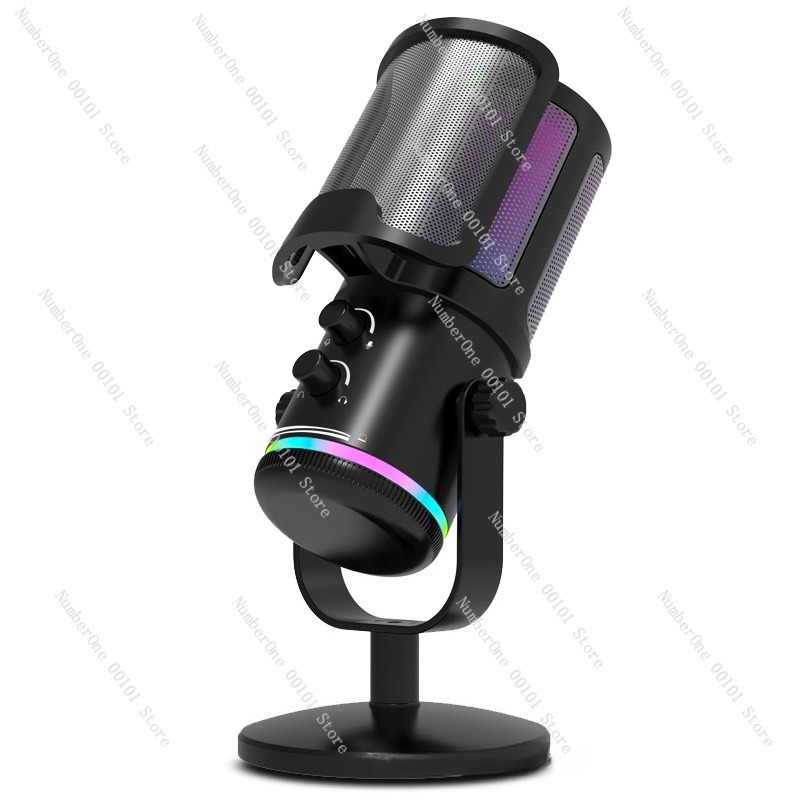 Streaming Mic Condenser - USB RGB 콘덴서 마이크 데스크탑 게임용