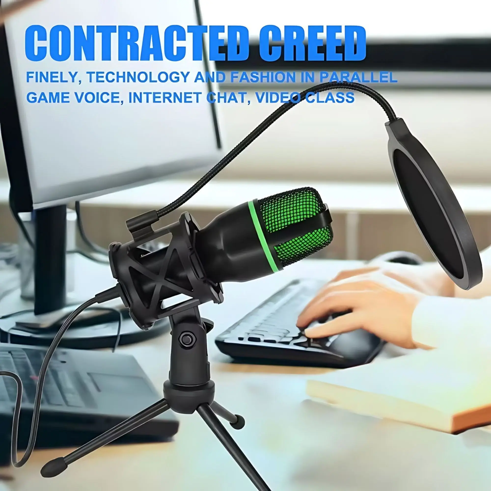 삼각대 스탠드가 포함된 RGB 조명 마이크 키트, 유튜 - Streaming Mic Condenser 리뷰 및 가격