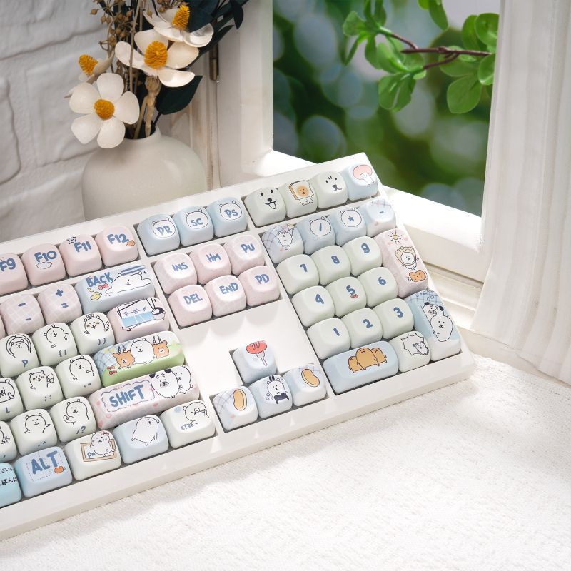 귀여운 소녀풍 MOA 조크 베어 PBT 염료승화 키캡  - Keyboard Tenkeyless 리뷰 및 가격