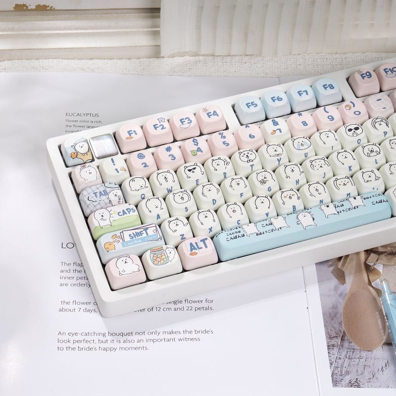 귀여운 소녀풍 MOA 조크 베어 PBT 염료승화 키캡  - Keyboard Tenkeyless 리뷰 및 가격